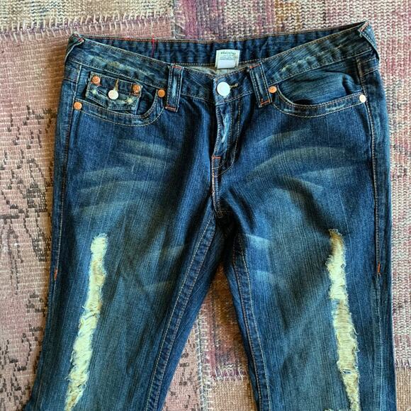 TRUE RELIGION size 31 Joey Destressed JEANS! AMAZING CONDITION! style 04503 - Picture 5 of 7